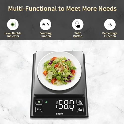 Vitafit 11lb Digital Food Scale High Accuracy 0.1g, Kitchen Scale Big LED