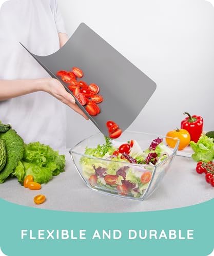 July Home Cutting Board Alternative for Kitchen - Extra Thick Flexible Plastic Cutting Board Set of 3, Non-Slip, BPA-Free, Easy to Clean, Colored Cutting Mats for Cooking, Durable Chopping Sheets