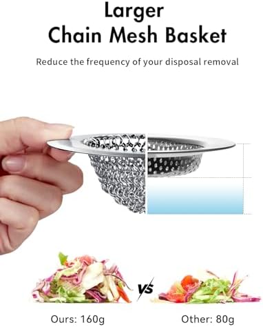 2 Pack Reversible Kitchen Sink Drain Strainer, Anti-Clog Flat Edge Design