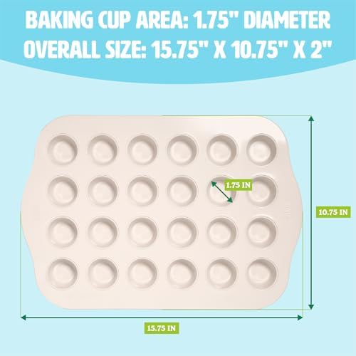 Tasty Clean Ceramic 24-Cup Mini Muffin Pan, Durable Aluminized Steel for Professional Results, Clean Ceramic Nonstick Coating, Oven Safe to 425°F, Dishwasher Safe, Aqua