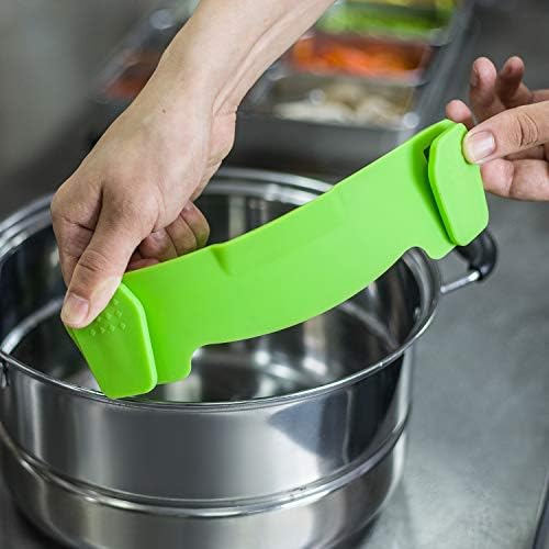 AUOON Clip On Strainer for Pots, 2Pack, Standard 8.86 x 3.55 in, BlackGreen