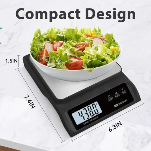 CYBERGIANT 13lb/0.1g Precision Digital Food Scale - Meal Prep Kitchen Baking & Espresso Coffee - Gram Scale with Stainless Steel Platform & LCD Display (Black)