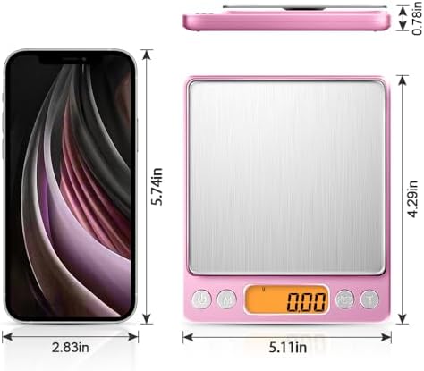 0.01g High Precision Kitchen Food Scale, Diyife 500g Portable Digital Scale