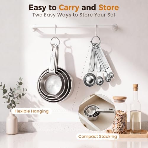 11 PCS Measuring Cups and Spoons Set with Funnel & Mini Spoons for Baking