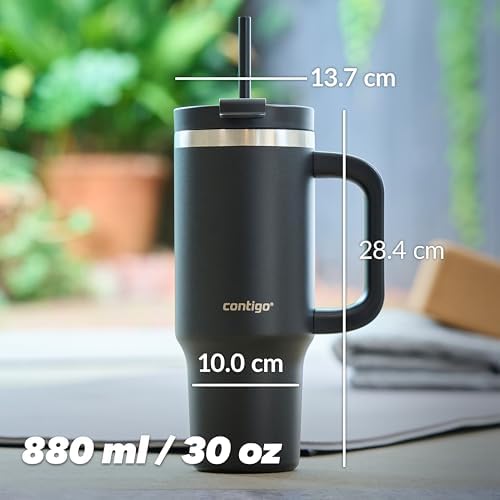Contigo Streeterville Tumbler, Stainless Steel Vacuum Insulated, Leak-Proof, Cold for 29 Hours, Fits in cupholders, Licorice, 30oz (Pack of 2)