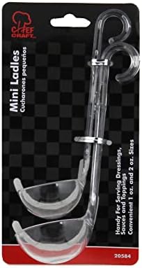 Chef Craft Plastic Dressing and Sauces Ladles, 1 Ounce 5.5 Inch and 2 Ounce 6 Inch 2 Piece Set, Clear