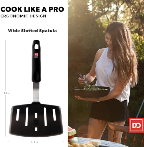 DI ORO Silicone Wide Slotted Turner - 600F Heat Resistant
