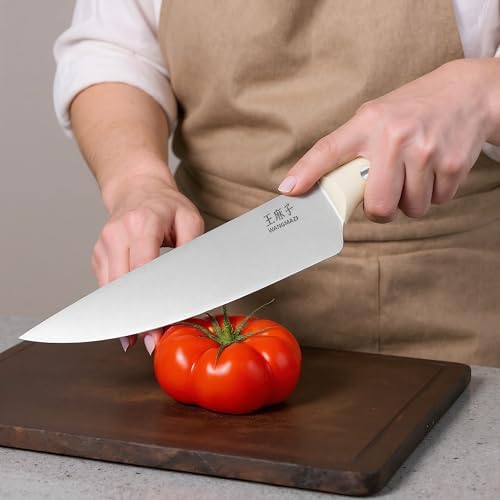 WANGMAZI 15‑Pcs Knife Block Set, High Carbon Steel, Natural