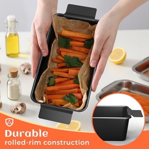 TLAZZ 2 Pack Meatloaf Pan with Drain Tray for Pound Cake Bacon Meatloaf
