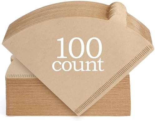 Niveaya 100 Count Cone Coffee Filters, Size 02 Natural Unbleached Paper Coffee Filter, Disposable Cone Filters for Pour Over and Drip Coffee Maker (2-4Cup)