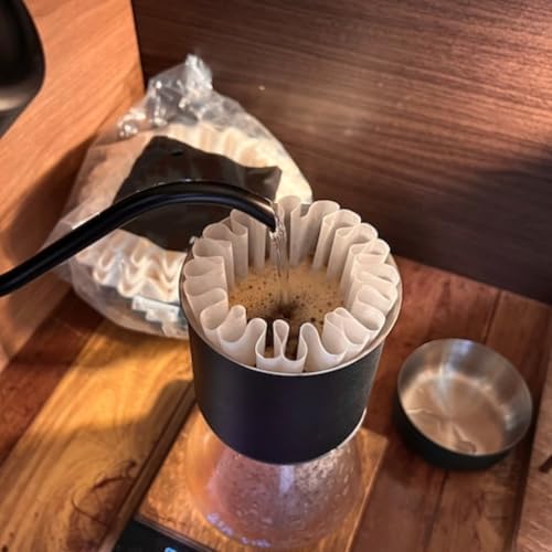 Pour Over Coffee Paper Filters 100 Count, Designed for Stagg XF, Kalita 185, Brumate & Chemex 6-Cup Pour Over Brewers, Brown Unbleached Disposbale Coffee Filters Large Cone Shape Dripper Accessories