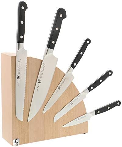 ZWILLING Round Magnetic Knife Block, Made in Italy, Natural Beechwood Kitchen Knife Holder, Contemporary Countertop Storage