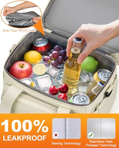 Pritent Lunch Box for Men Women Double Decker Insulated Lunch Bag for men