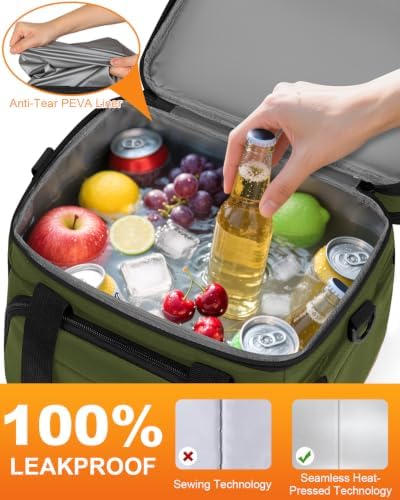 Pritent Lunch Box for Men Women Double Decker Insulated Lunch Bag for men