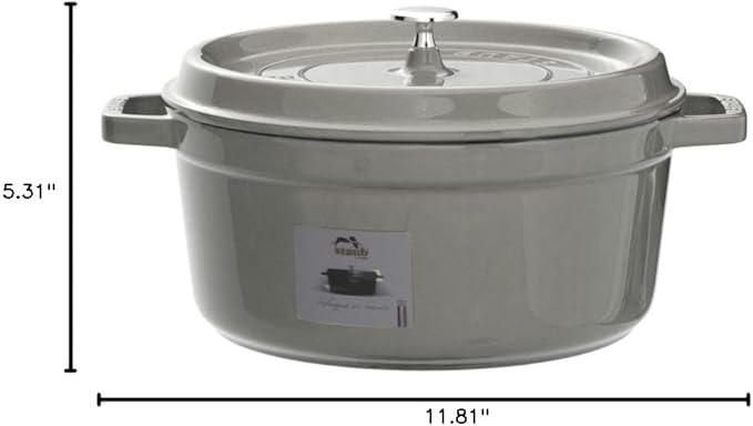 Staub Cast Iron 5.5-qt Round Cocotte - Graphite Grey, Made in France