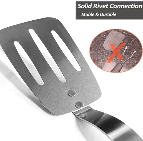 Stainless Steel Flexible Spatula, Thin Metal Turner, X' L Slotted