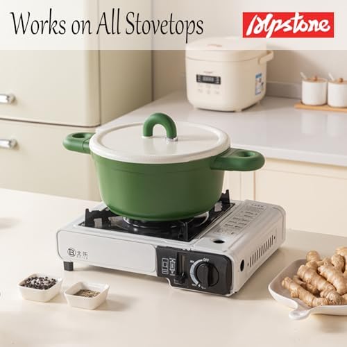 Alpstone 5QT Nonstick Stock Pot with Lid, Green