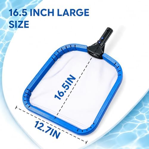 Pool Skimmer Net, Heavy Duty Flat Nylon Fine Mesh Leaf Bag, Fast Debris Removal Cleaning Tool Compatible with Standard Pole for All Swimming Pools and Ponds(No Pole)