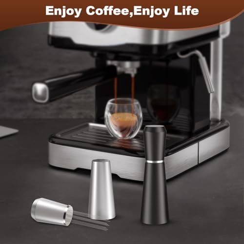 Jeymei WDT Espresso Distribution Tool, Black Espresso Whisk with 8 Needles