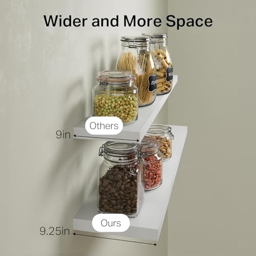 BAYKA White Floating Shelves 35.4in, Set of 3, Wall Mounted for Wall Decor