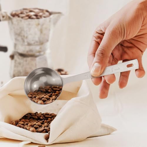 Flezoo 4Pcs 1 Tbsp 15ml Stainless Steel Long Handle Coffee Measuring Scoop
