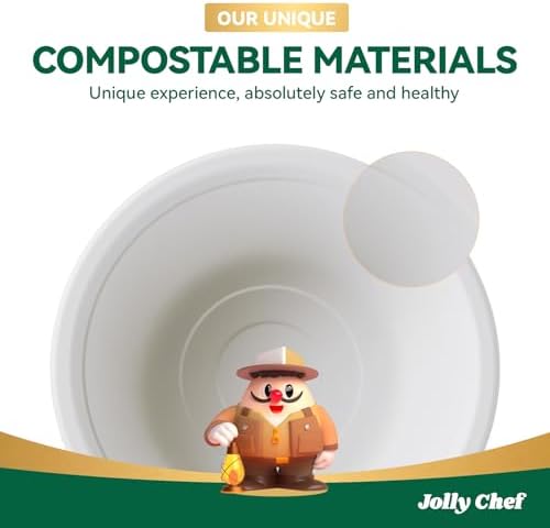 Compostable Disposable Paper Bowl 12 oz Heavy Duty Soup Containers 150 Pack