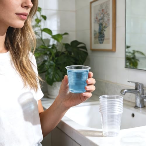 BYSNOW 600 Pack 3 oz Clear Plastic Cups, Small Disposable Bathroom Cups