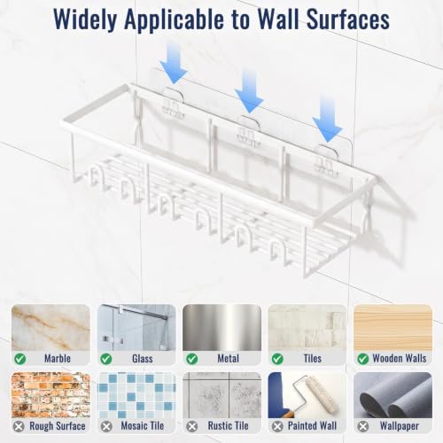 5 Pack Adhesive Bathroom Holders & Dispensers for Kids & Adults, White