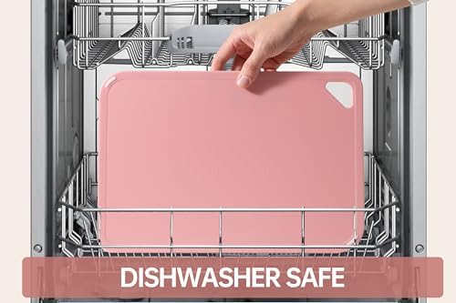 Plastic Cutting Board, Extra Large Pink Cutting Board for Kitchen
