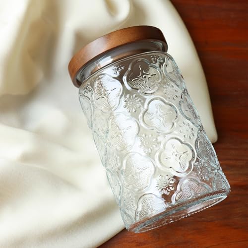 Adodeen Glass Storage Containers With Lids, Glass Jars With Lids, 32OZ