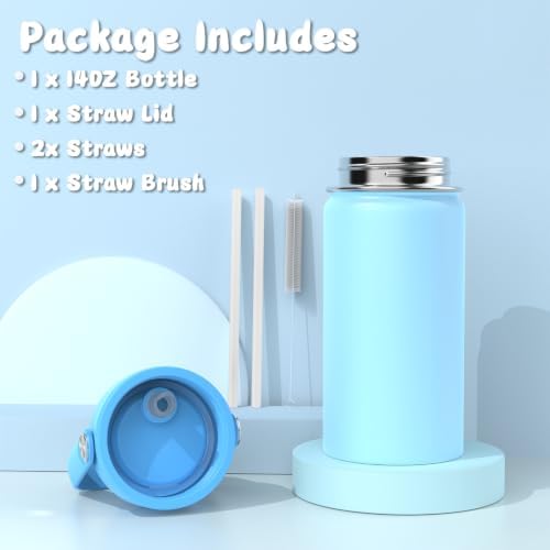 Kids Bento Lunch Box with Food Jar, Water Bottle, Lunch Bag, Blue