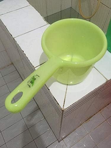 JapanBargain 3040x2, Japanese Plastic Water Ladles Bath Ladle Dipper Filipino Tabo Flat Bottom Bath Water Scoop, Made in Japan, Green, Set of 2