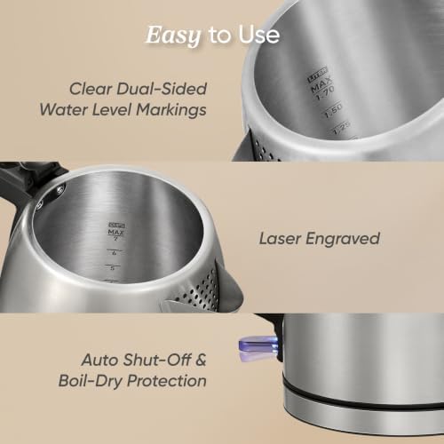 Cosori Stainless Steel Electric Kettle, No Plastic Contact with Water, 1.7L (Pack of 4)