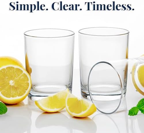 US Acrylic Classic Clear Plastic Reusable Drinking Glasses (Set of 6) 12oz Rocks Cups | BPA-Free Tumblers, Made in USA | Top-Rack Dishwasher Safe