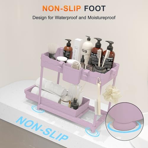 Sevenblue 4-Pack 2-Tier Under Sink Organizer with Pull Out Drawers