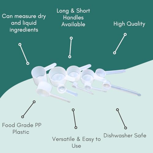 18 mL (18 CC) Long Handle Plastic Measuring Spoon for Coffee, Protein Powder, Pet Food, Spices, Grains, Dry Goods – Food-Grade BPA-Free (Pack of 10)