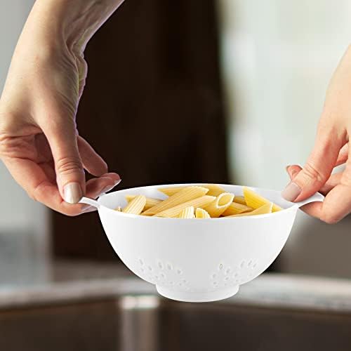 Meadow Lane 6-Inch Small Colander, 3-Cup Food Strainer, Smooth White