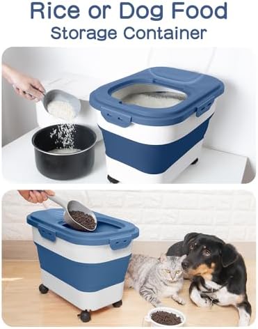 20-30 Lbs Rice Storage Container,Collapsible Food Storage Container