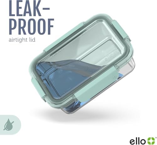 Ello Color Lock 2 Cup Glass Meal Prep Set with Lids, 3 Pack,Desert Festival