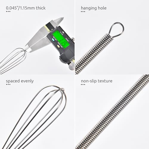 U-Taste Small Mini Whisks for Cooking, 18/8 Stainless Steel 7" Wisking Tool