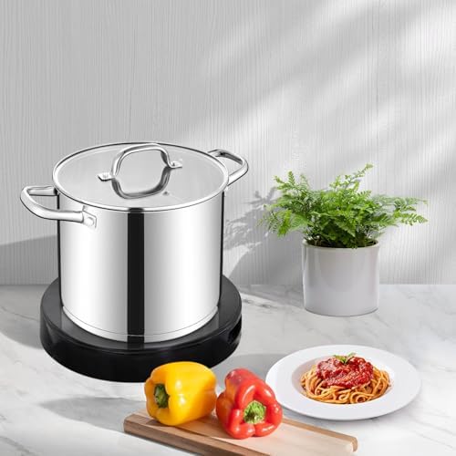 LIANYU 12 QT Stock Pot with Lid, 12 Quart Stainless Steel Soup Pot
