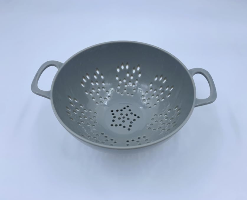 Heavy Duty 6 Inch Mini Food Colander, Dishwasher Safe with Double Handles for Fruit Vegetable BPA Free (Grey)