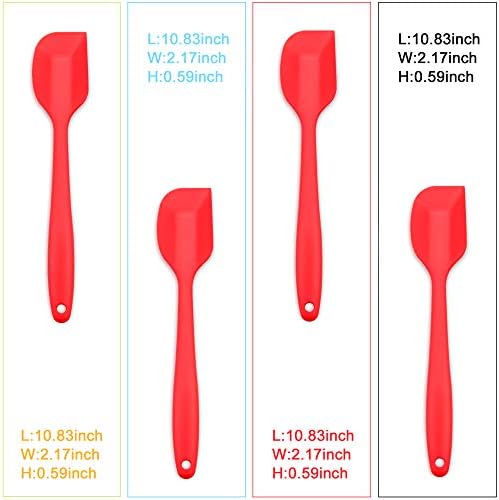 4-Piece Silicone Spatula Set with Stainless Steel Core, Red