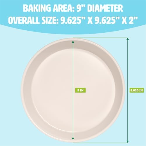 Tasty Clean Ceramic Round Cake Pans Set, 2-Pack of 9-Inch Cake Pans, Durable Aluminized Steel for Professional Results, Clean Ceramic Nonstick Coating, Oven Safe to 425°F, Dishwasher Safe, Aqua