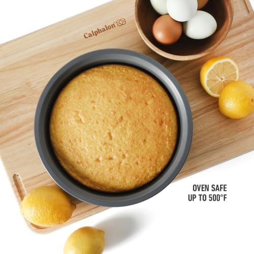 Calphalon Legacy 8 Inch Round Cake Pan, PFA Free Nonstick Bread Pan Bakeware, Heavy Gauge Steel Baking Dish for Even Heating, Oven Safe Round Baking Pan for Cakes, Brownies, Bread
