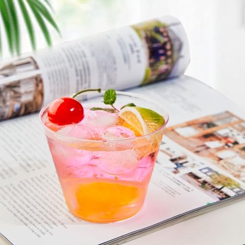 RACETOP 9 oz Clear Disposable Plastic Cups 100 Pack