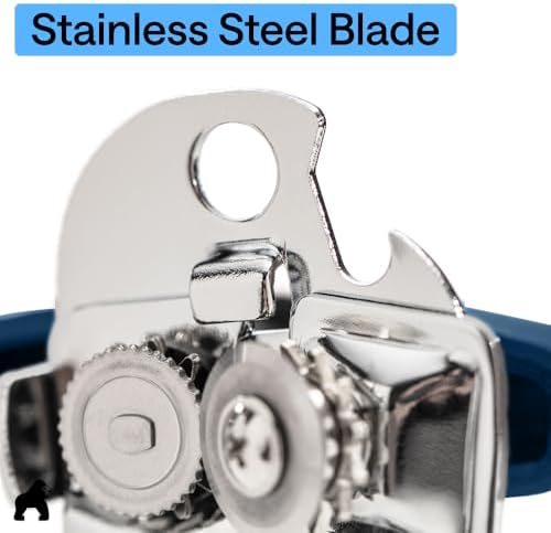 GORILLA GRIP Upgraded Model Stainless Steel Manual Can Opener, Blue