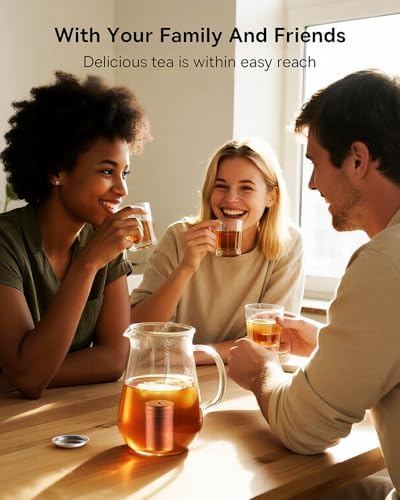 House Again 2 Pack Tea Strainers for Loose Tea, Extra Fine Mesh Tea Infuser, Updated Slim Threaded Lid & 304 Stainless Steel, Tea Ball Filter Bags Diffusers, Loose Leaf Tea Steeper for Brew Spices