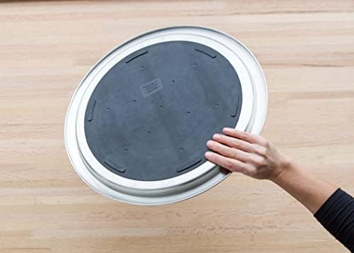 Service Ideas Tray, Built in Non-Slip Rubber Inserts, 9", Stainless Steel
