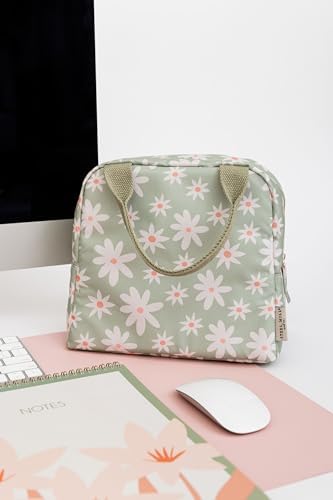 Steel Mill & Co. Insulated Lunch Tote Bag for Women, Daisy Floral Green